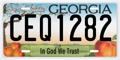 GA license plate CEQ1282