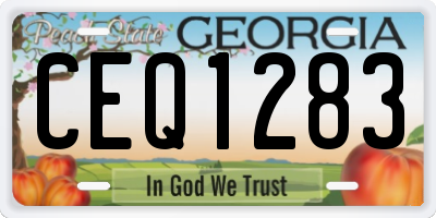 GA license plate CEQ1283