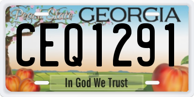 GA license plate CEQ1291