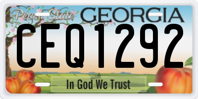GA license plate CEQ1292