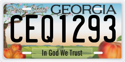 GA license plate CEQ1293