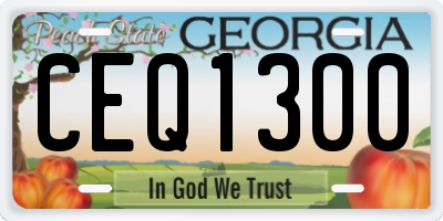 GA license plate CEQ1300