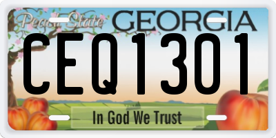 GA license plate CEQ1301