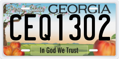 GA license plate CEQ1302