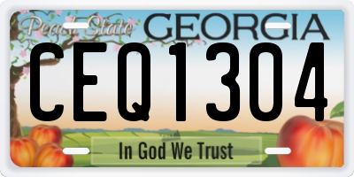 GA license plate CEQ1304