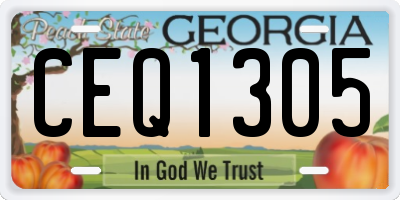 GA license plate CEQ1305