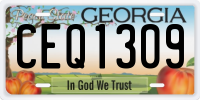 GA license plate CEQ1309