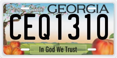 GA license plate CEQ1310
