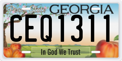 GA license plate CEQ1311
