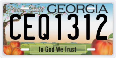 GA license plate CEQ1312
