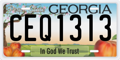 GA license plate CEQ1313