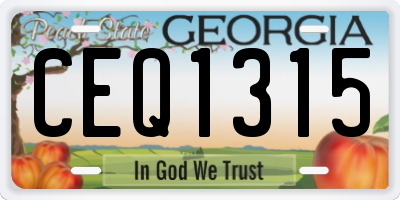GA license plate CEQ1315