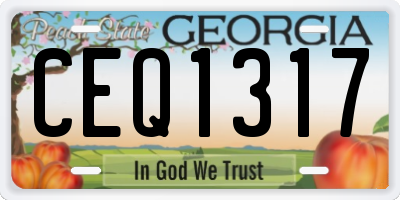 GA license plate CEQ1317
