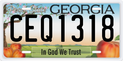 GA license plate CEQ1318