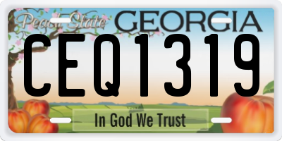 GA license plate CEQ1319