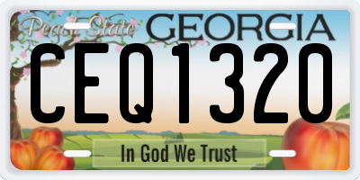 GA license plate CEQ1320