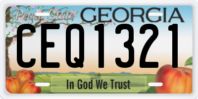GA license plate CEQ1321