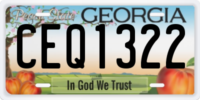 GA license plate CEQ1322