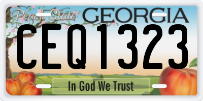 GA license plate CEQ1323