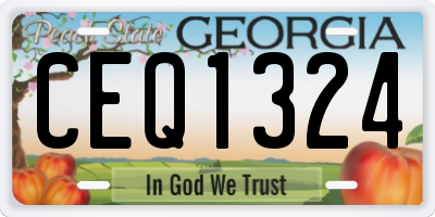 GA license plate CEQ1324