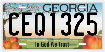 GA license plate CEQ1325