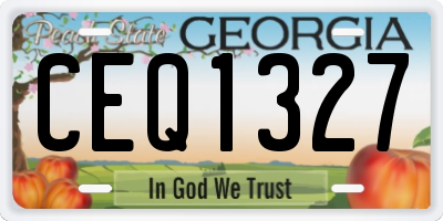 GA license plate CEQ1327