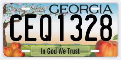 GA license plate CEQ1328