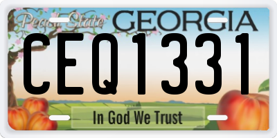GA license plate CEQ1331
