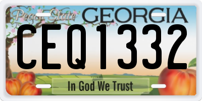 GA license plate CEQ1332