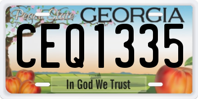GA license plate CEQ1335
