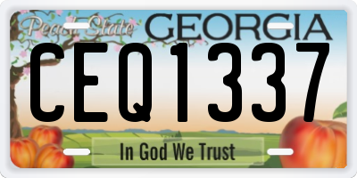 GA license plate CEQ1337