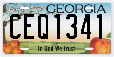 GA license plate CEQ1341