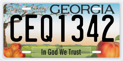 GA license plate CEQ1342
