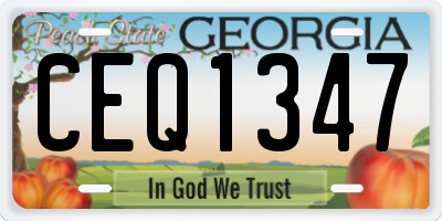 GA license plate CEQ1347