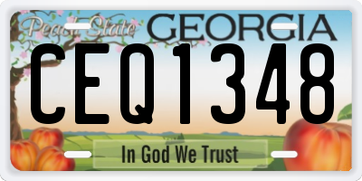 GA license plate CEQ1348