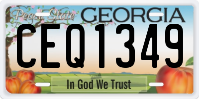 GA license plate CEQ1349