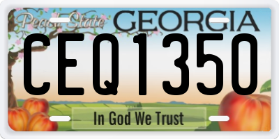 GA license plate CEQ1350