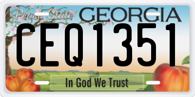 GA license plate CEQ1351