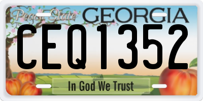 GA license plate CEQ1352