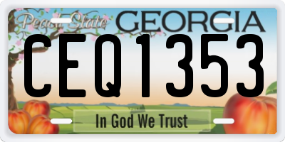 GA license plate CEQ1353