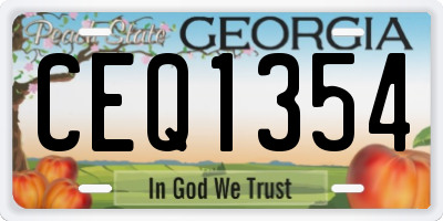 GA license plate CEQ1354