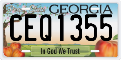 GA license plate CEQ1355