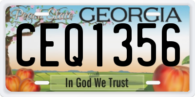 GA license plate CEQ1356