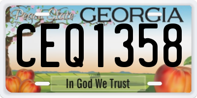 GA license plate CEQ1358