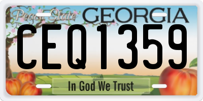 GA license plate CEQ1359