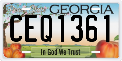 GA license plate CEQ1361
