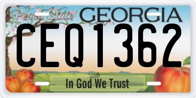 GA license plate CEQ1362