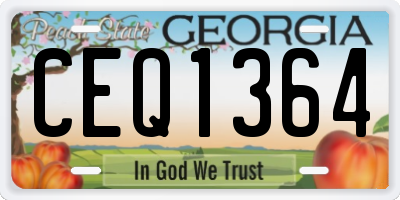 GA license plate CEQ1364
