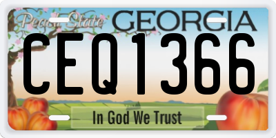 GA license plate CEQ1366