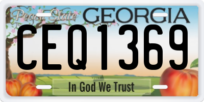 GA license plate CEQ1369